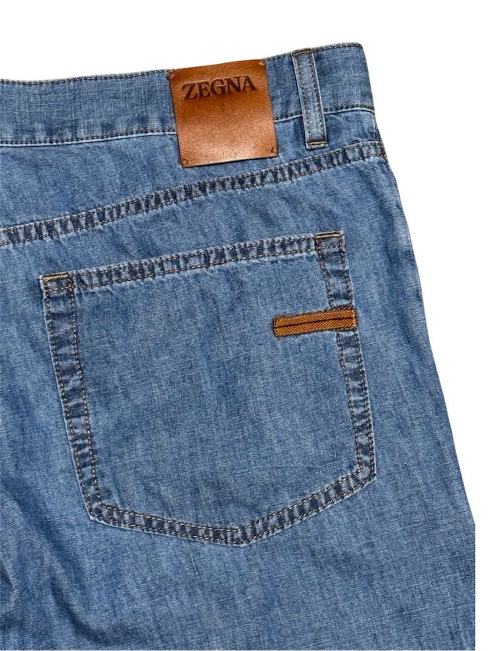 ❌SOLD❌115 ZEGNA Men's Slim Fit Roccia City Cotton-Linen Jeans - Blue, 36R - Picture 6 of 16